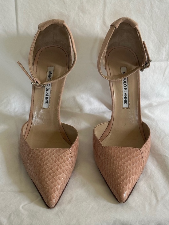 Manolo Blahnik Shoes - Manolo Blahnik pink suede & snakeskin pumps